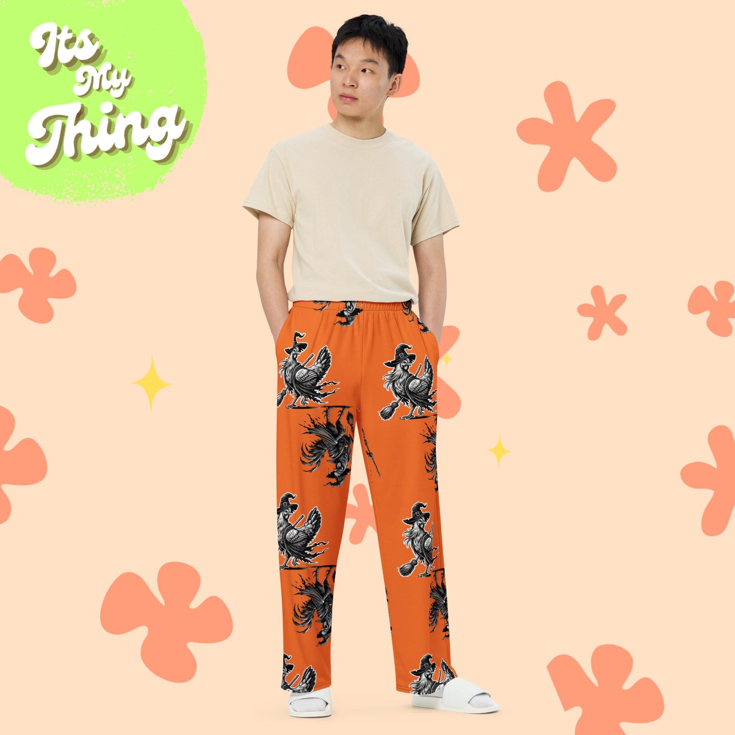 Warlock Rooster Chicken Witch All-over print unisex wide-leg pants