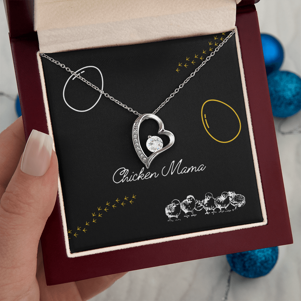 Chicken Mama Heart Necklace