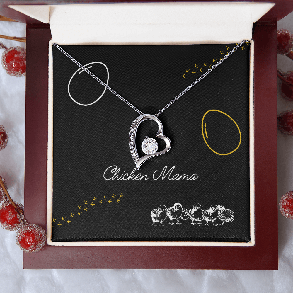 Chicken Mama Heart Necklace