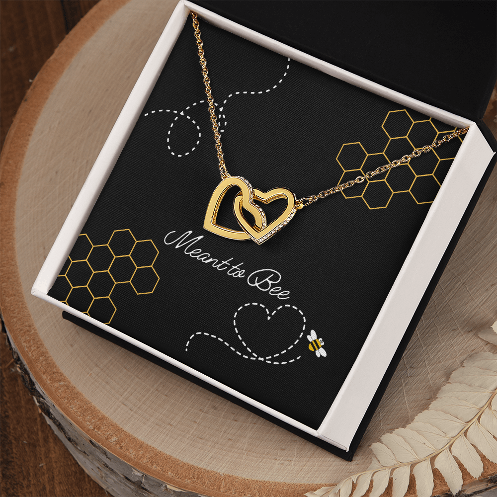 Meant to Bee Interlocking Hearts Necklace