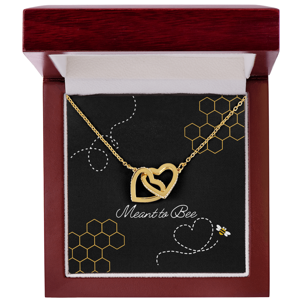 Meant to Bee Interlocking Hearts Necklace