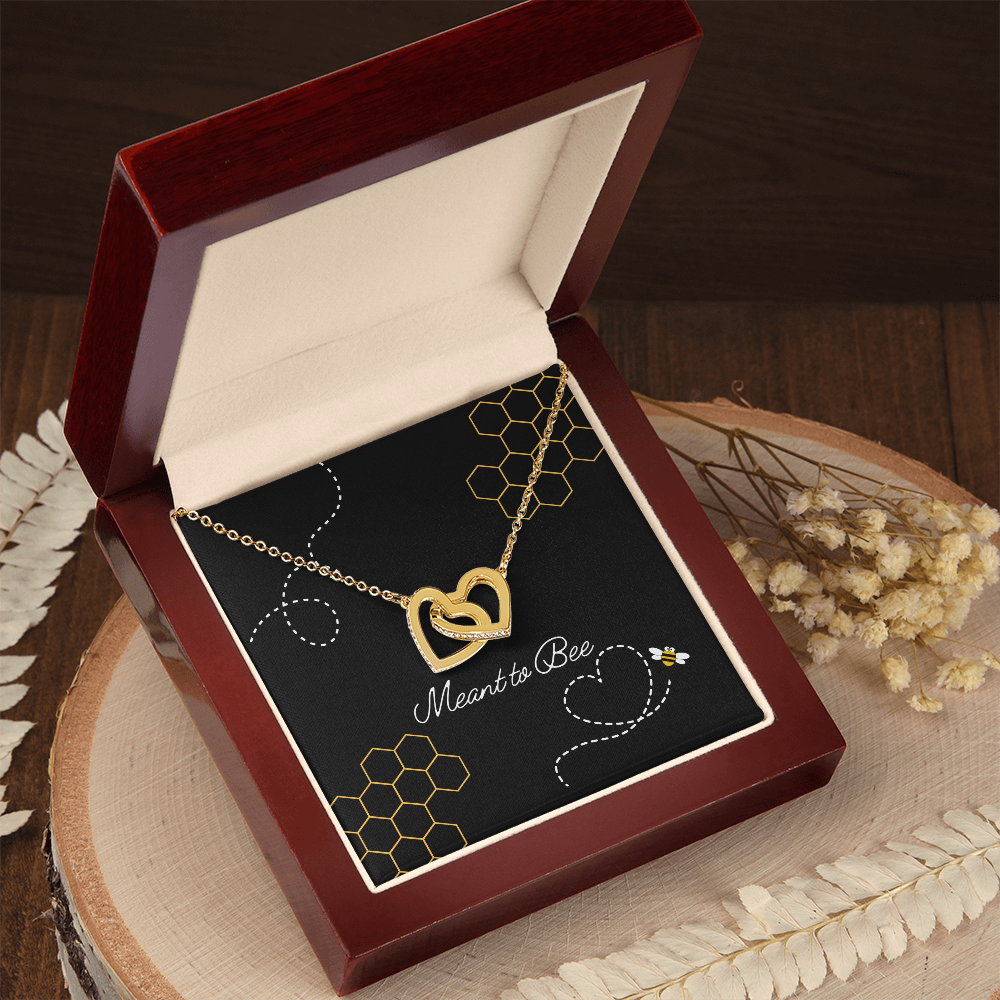 Meant to Bee Interlocking Hearts Necklace
