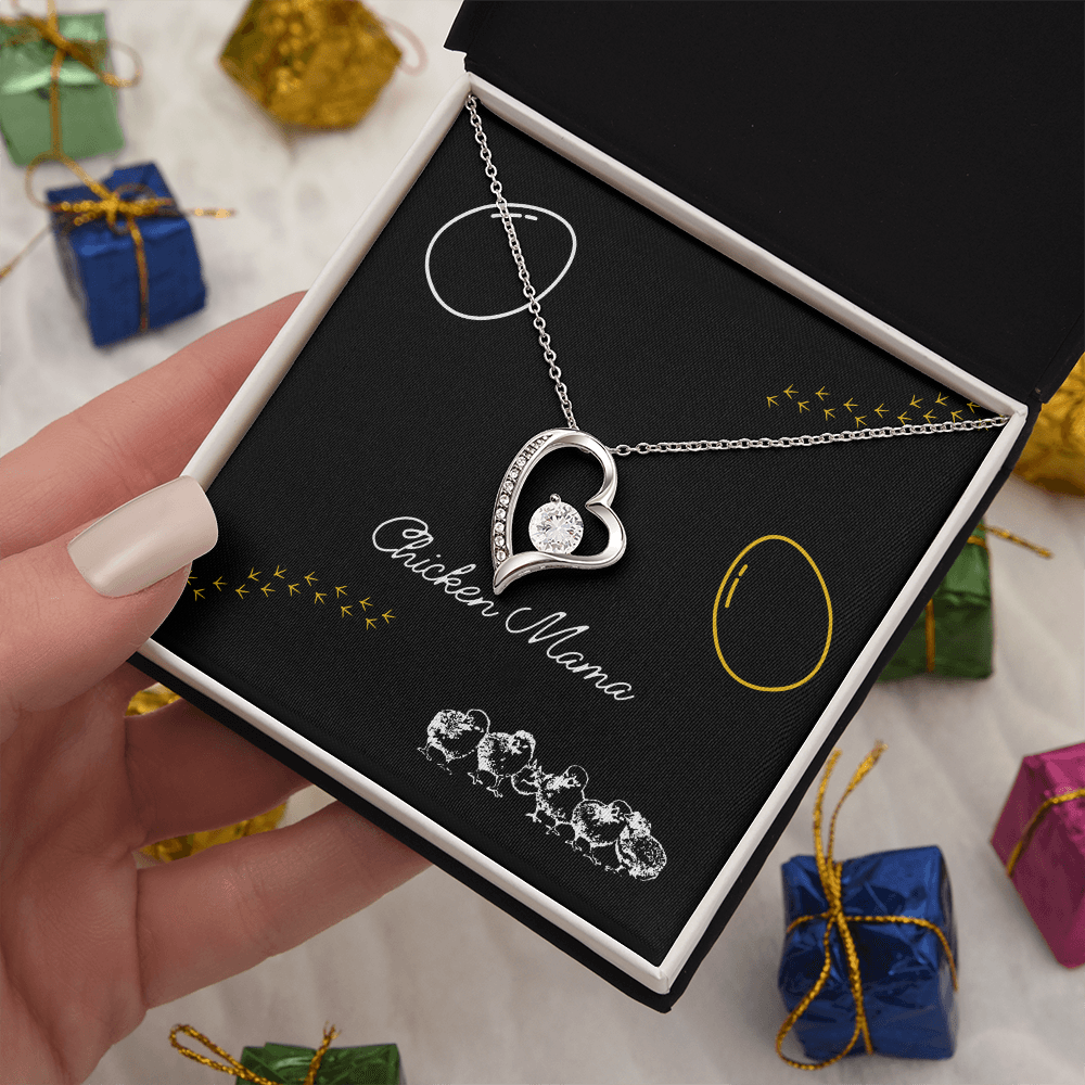 Chicken Mama Heart Necklace