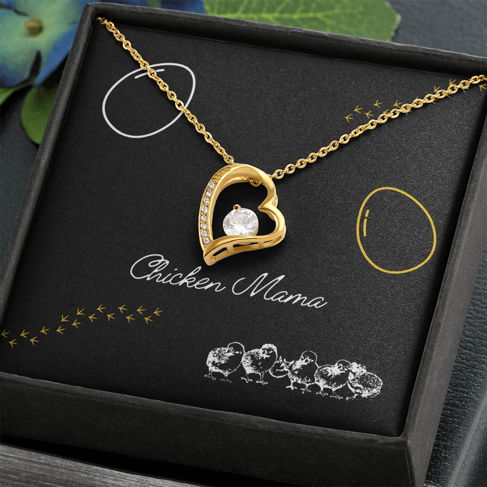 Chicken Mama Heart Necklace