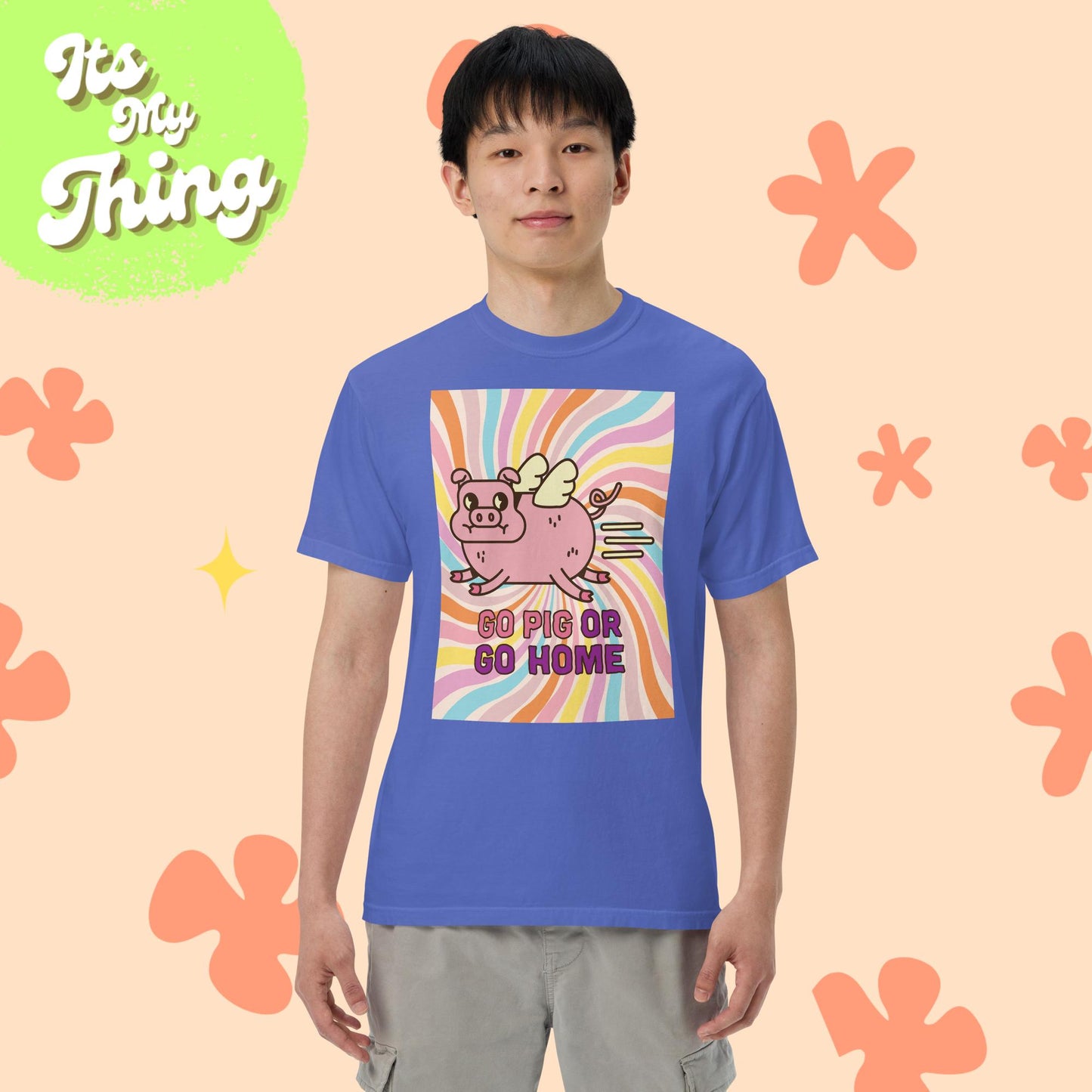 Go Pig Men’s Garment-dyed Heavyweight T-shirt