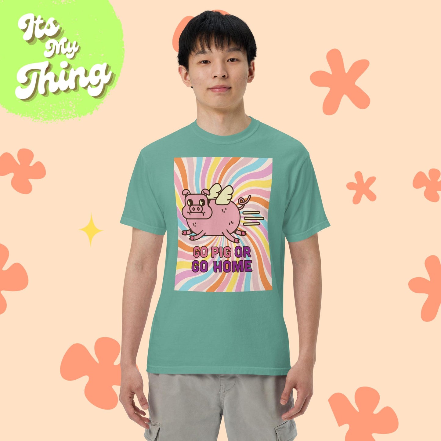 Go Pig Men’s Garment-dyed Heavyweight T-shirt