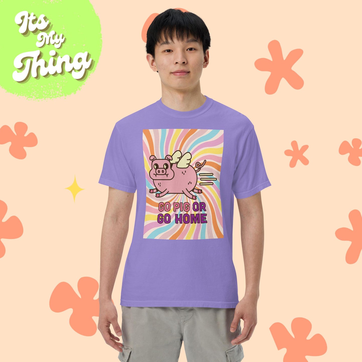 Go Pig Men’s Garment-dyed Heavyweight T-shirt